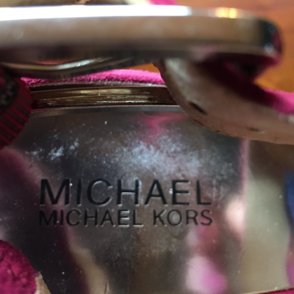 MICHAEL MICHAEL KORS BURGUNDY SUEDE PLATFORM HEELS NWOT 8.5M - Picture 8 of 10